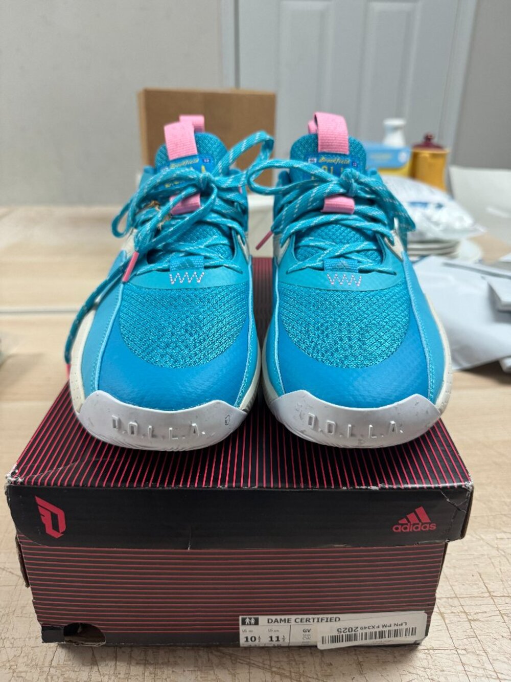 adidas Dame Certified EX7PLY 2.0 Signal Cyan GV9587 Men’s Size 10.5